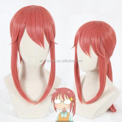 China Dragon Maid Kobayashi's Anime Hair Synthetic Wigs Cosplay Wigs 55cm Middle Long Straight Watermelon Red Wig for sale