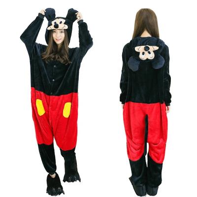 China 2019 New Cartoon Flannel Mickey Onesie Adult Animal Onesie Cosplay Halloween Wholesale Breathable Unisex Pajamas Sets for sale