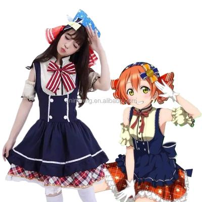 China Wholesale Blue Live Candy Anime Cosplay Costume TR006 Lolita Dress Rin Hoshizora Love Uniform Cloth Skirt for sale