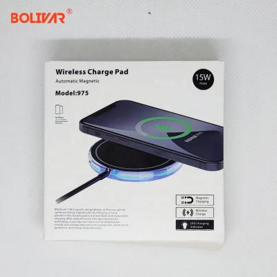 China Auto Magnetic Mobile Phone Charger 15w Wireless Charging Dock With Led Indicator for sale