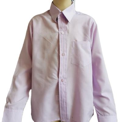 China 2020 New Style QUICK DRY White British Cotton Textile Solid Color Pink Kids Tops Boy's Shirts for sale