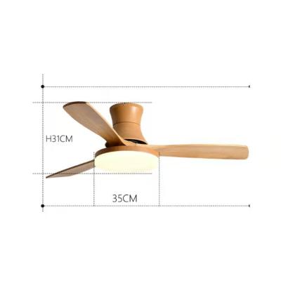 China Household Modern Solid Wood Ceiling Fan Super Wind And Leaf Lanterns 36 Inch 60 Watt Remote Control Wall Three Color Adjust for sale