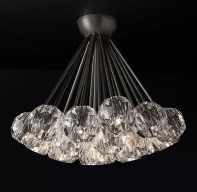 China Luxury Modern Crystal Ball Chandelier Lights Dining Room Living Room Villa Ceiling Chandelier for sale