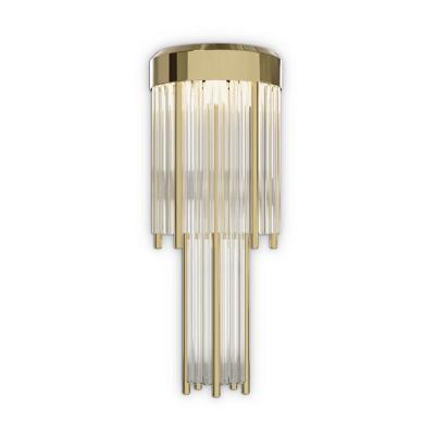 China Traditional luxury minimalist bedroom bedside glass tube wall chandelier American simple wall lamp for sale