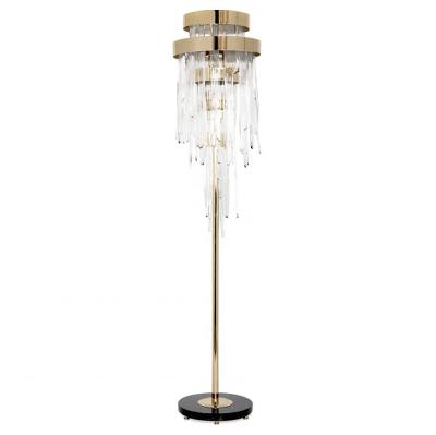 China Modern post-modern luxury minimalist high-end designer high-end designer crystal water flow floor lamp for sale