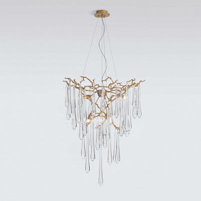 China Custom modern light luxury living room custom made villa post lamp designer crystal chandelier for sale