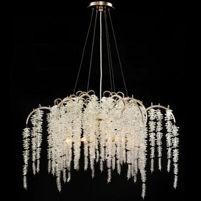 China Crystal Pendant Traditional Waterfall Light Copper Chandelier Lighting Crystal Chandelier Lighting Luxury for sale