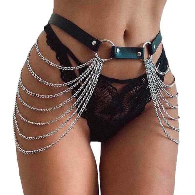 China Hiphop Milli women's sexy fashion belt sexy simple multi-layer sequin waist chain personality body hanging chain belt for sale