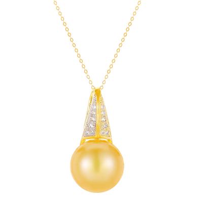 China Wholesale High Quality Cheap Delicate Fashion Crystal Edging Pearl Jewelry Vintage Pendant Necklace For Lady for sale