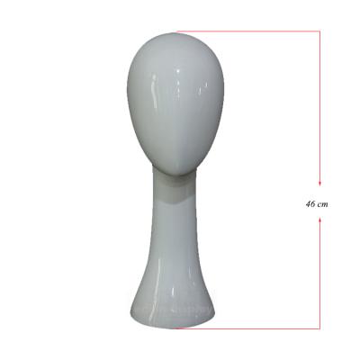 China Hot Selling Shiny White Abstract Stand Face FRP Head Display Mannequin Head for sale