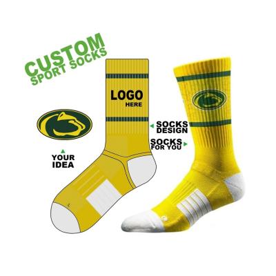 China Breathable Raylon- 092 OEM made your own design logo custom cotton sport sock athletic socks custom logo for sale