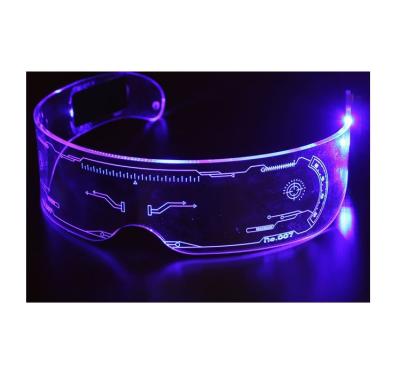 China Birthday Party Glasses Led Cyberpunk Clear Glasses Led Glass Light Luminous Futuristic Nightlife Shutters Neon Lighting Toys for sale