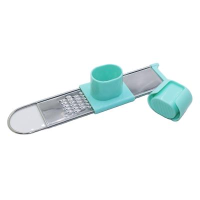 China Multifunctional Stainless Steel Grinder Viable Manual Handles Non Slip Press Dish Cleaver Garlic Grater Vegetable Cutter For Kitchen for sale