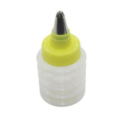 China Sustainable Plastic Food Grade Cake Pastry Decorating Icing Whizzing Tips Cream Jug Ketchup Squeeze Bottle for sale