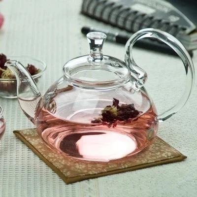 China Pretty 800ml Viable Transparent Household Glass Teapot Tea Kettles for sale