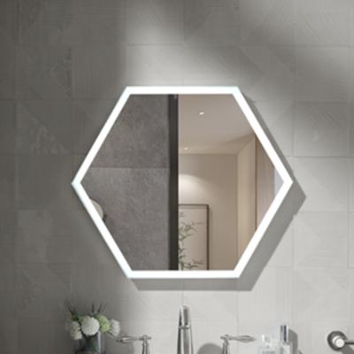 China 2022 New Arrivals Customize Modern Illuminated Irregular Led Lighted Bathroom Mirror for sale