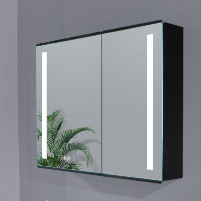 China New Arrivals Lighted Storage Led Wall Mounted Lighted Mirrorwith Mirror Hotel Defogger Lighted Bathroom Cabinet for sale