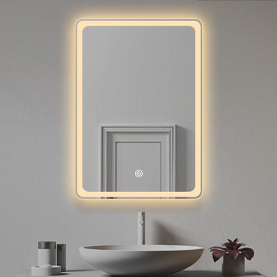 China New Arrivals LED Rectangle Mirror Sensor Touch Lighted Switch With Dimmer Bathroom Mirrors With Led Light for sale