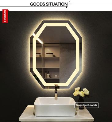 China 2022 Hot Selling Led Glass Mirror Touch Screen Modern Factory Smart Bathroom Lighted Makeup Mirrors for sale