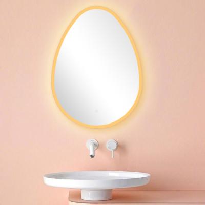 China 2022 New Fashion High Quality Lighted Touch Screen Makeup Bathroom Led Mirror With Light Modern Wall Mounted Mirror for sale