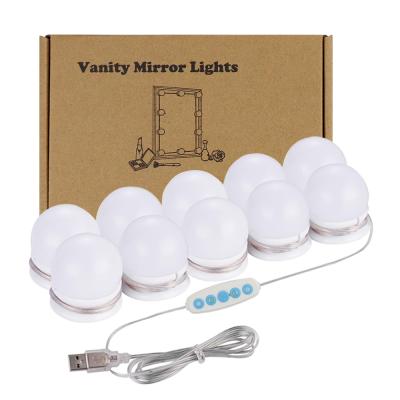 China Custom Logo 3 Color Modes Hollywood Style Led Makeup Vanity Light Bulbs For Bathroom Table And Mirror for sale