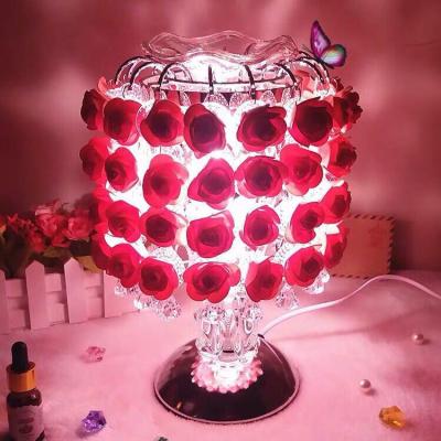 China Modern Creative Wedding Roses Madden Lamp Rose Girl Bedroom Incense Lighting Lamp Creative Bedside Lamp for sale