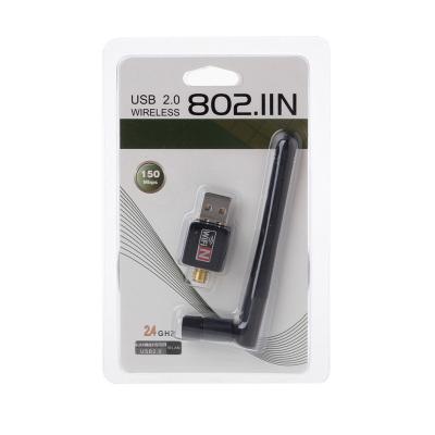 China Other USB 2.0 Wireless Network Card WIFI Receiver 2DB Antenna 300m Radio Mini Large Network Card for sale