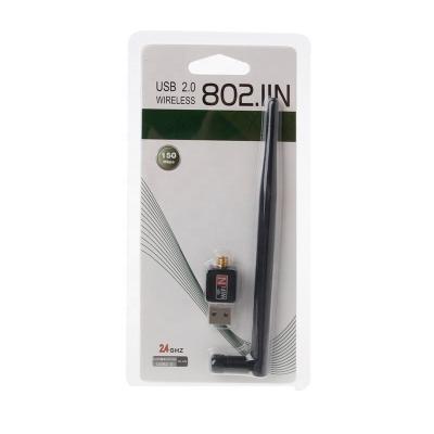 China Other USB 2.0 Wireless Network Card WIFI Receiver 5DB Antenna 300m Radio Mini Large Network Card for sale