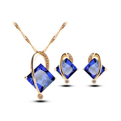 China No Fade Fine Gold Plated Diamond Shapes Women Jewelry Set Online Shopping for sale