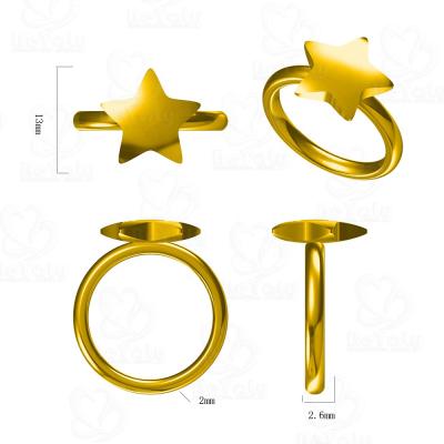 China No Fade Gold Plating Simple Star Ring Design, DAO Custom Design Jewelry for sale