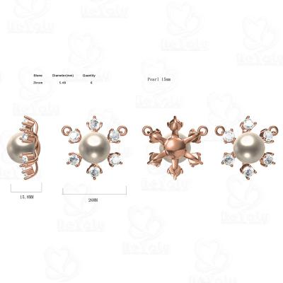 China No Fade Christmas Shopping Essentials Rose Large Gold Bead Snowflake Pendant for sale