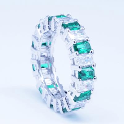 China No Fade Sample Engagement Wedding Ring Design Catalog Stone Ring, Green and Clear for sale