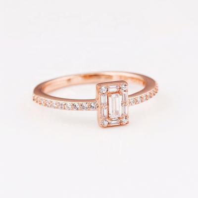 China No Fade Silver Ring Gold Vermeil Jewelry, Autumn Hot Style Rose Gold Stone Ring for sale