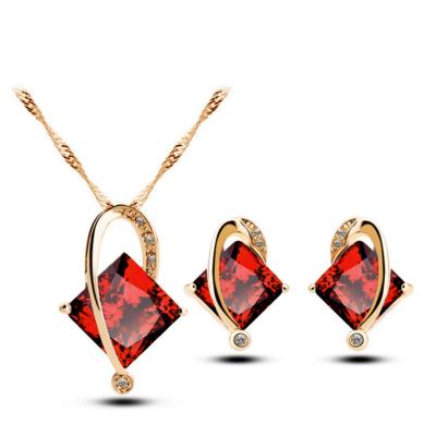 China No Fade Fine Gold Plated Diamond Shapes Women Jewelry Set Online Shopping for sale