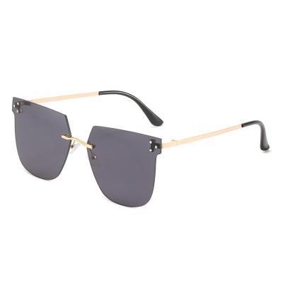 China Custom New Fashion Sunway Eyewear Vintage Women Rimless Sunglasses Metal Rimless Metal for sale