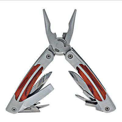 China MULTI FUNCTIONAL Wood Handle Multifunctional Multi Tool Telescopic Pliers Head Multitool Emergency Spring Outdoor Camping Pliers for sale