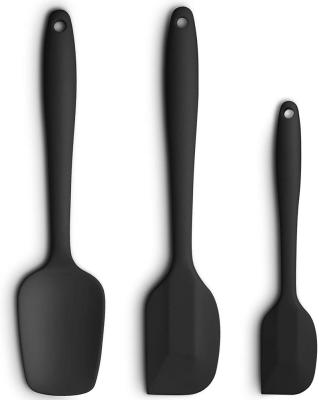 China Sustainable Silicone Spatula 3 Piece Set, Ergonomic Handle High Temperature Resistant Spatulas, Non-Stick Rubber Spatulas Baking Tools for sale