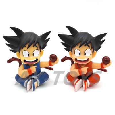 China Cheap Sitting Goku Dragonball PVC Anime Action Figure Red Blue Sitting Collection Gift Customized MODEL TOY Hot Sell Wholesale Toy for sale