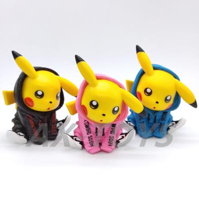 China Cheap Black Pink Blue PVC Anime Action Figure Collection Gift Customized Pika-Chu Push-Monday MODEL MODEL TOY Hot Sell Wholesale Toy for sale