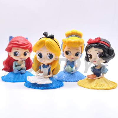 China Cheap White Cinderella Alice Ariel Princess PVC Anime Action Figure Collection Gift Customized Model Toy Hot Sell Wholesale Cartoon Toy for sale