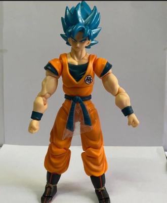 China Cartoon Toy Figure Model Collection Gift Customized Movable Saiyan Hair Blue Son Goku Joint for sale