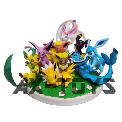 China MODEL TOY Pocket Monster Eeveelution Anime Figure Action Figure Cartoon Model Toy Collection Gift Customized for sale