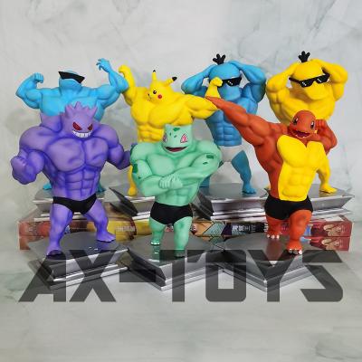 China MODEL TOY Muscle Squirtle Psyduck Gengar Anime Figure Push-Monday Action Number Cartoon Model Toy Collection Gift Customized for sale