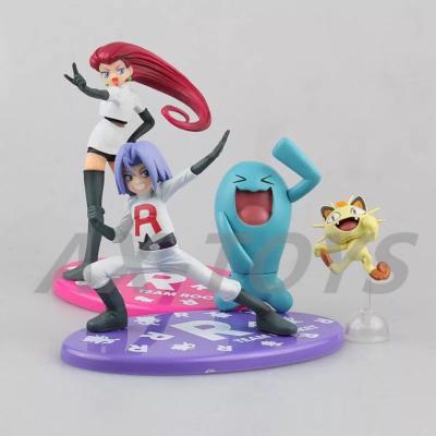 China Gift Collection Anime MODEL Action Number Customized Jessie Wobbuffet James Meowth Push-Monday PVC Model TOY Hot Sell Wholesale for sale