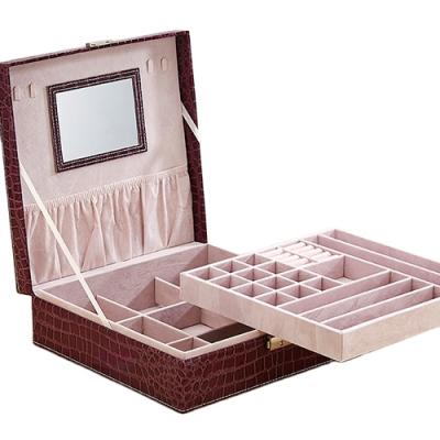 China Factory Direct Eco-Friendly PU Travel Storage Case Large Capacity Jewelry Portable Home Storage Box for sale