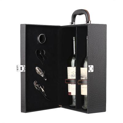 China Handmade Luxury PU Hardware With Silver Metal Closure Sublimation Red Wine Box for sale