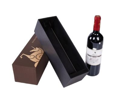 China Pretty Handmade Individual Bulk Wine Boxes Drawer Box With Ribbon Puller Cheap Wine Box for sale