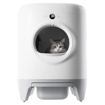 China Cat Litter Box Odor Removal Automatic Litter Spinner Cat Litter Box APP Control Stocked Self Cleaning For Multiple Cats for sale