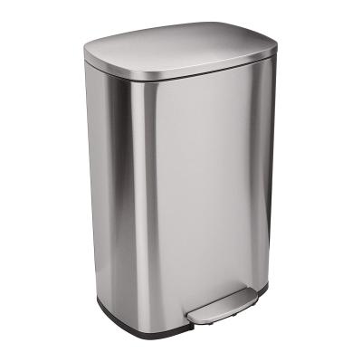 China Pressing Foot Pedal Type Soft Narrow Stainless Trash Can 50 Liter For Office for sale