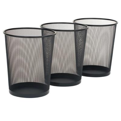 China Viable Paper Basket Around Metal Mesh Trash Can Dustbin Wastebasket Wastebasket Garbage Cans for sale